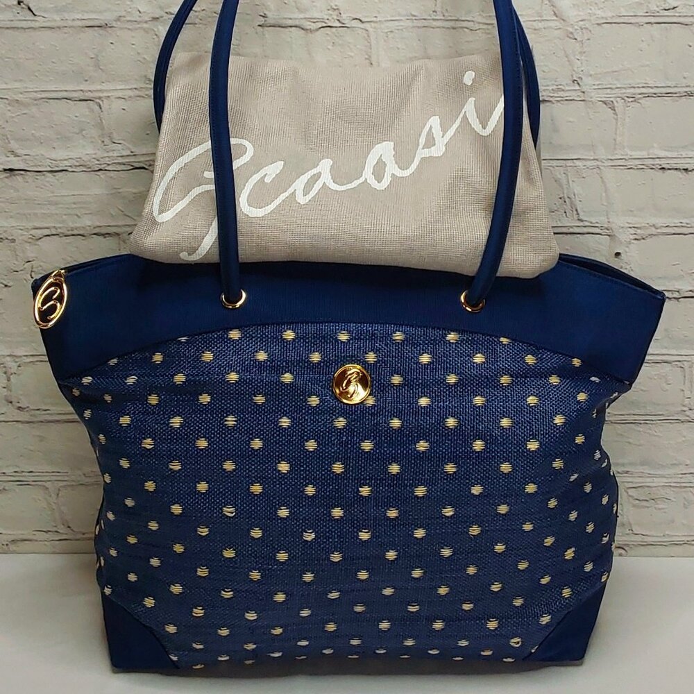 'SCAASI' LARGE TOTE BAG LEATHER INTERIOR, ITALY